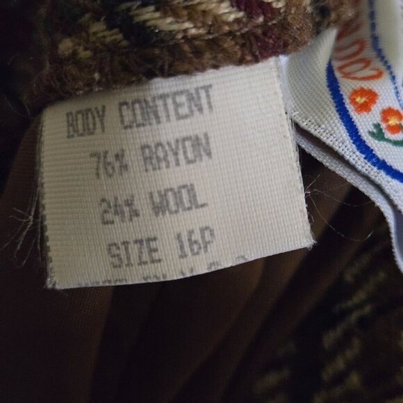 Vintage Country Sport David Smith Wool Blend Plaid Fully Lined Pants Size 16p - Picture 6 of 6